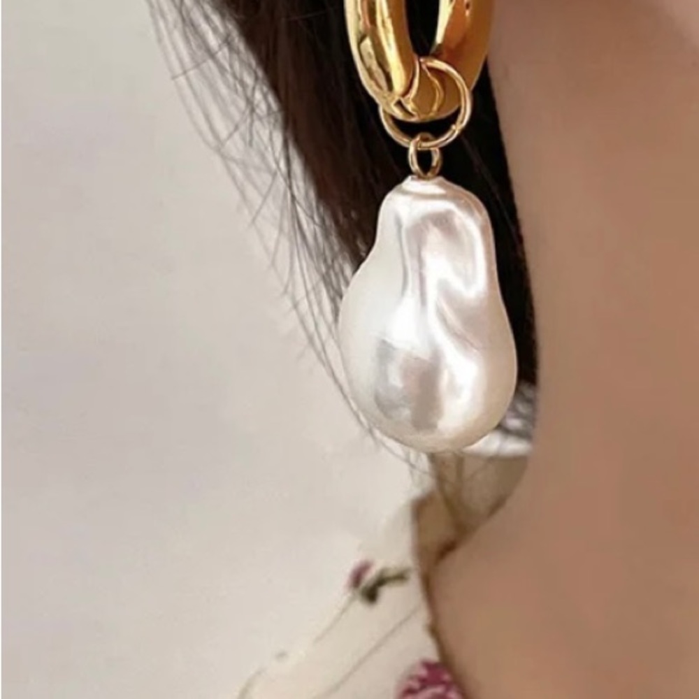 Pearl Hoop Earrings